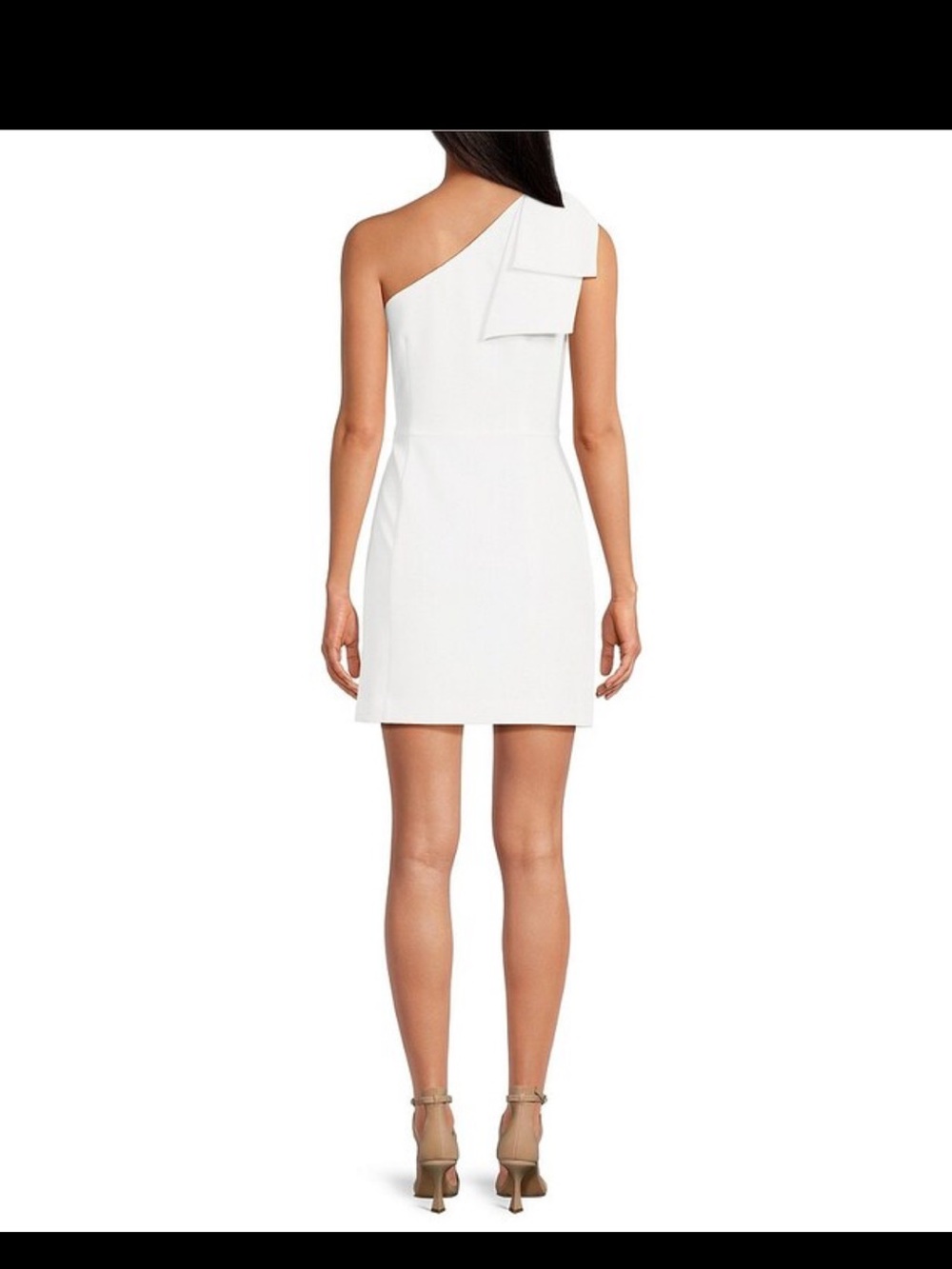 Deliah One Bow Shoulder Sleeveless Sheath Crepe Mini Dress - Picture 2 of 3